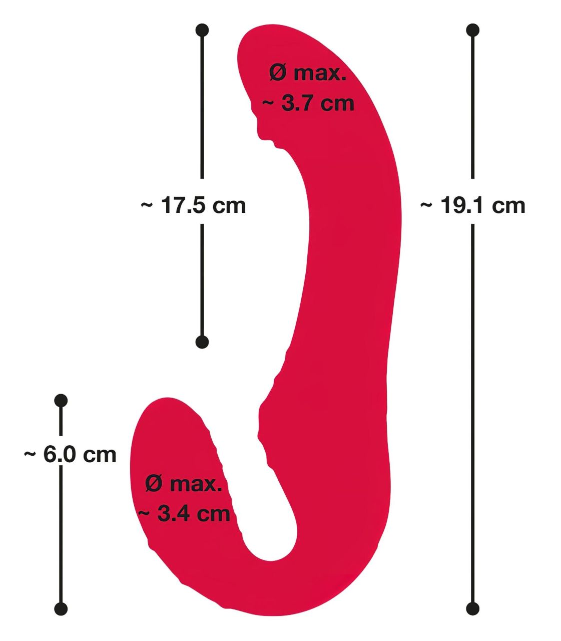 You2Toys Strapless - rádiós, felcsatolható vibrátor (piros)