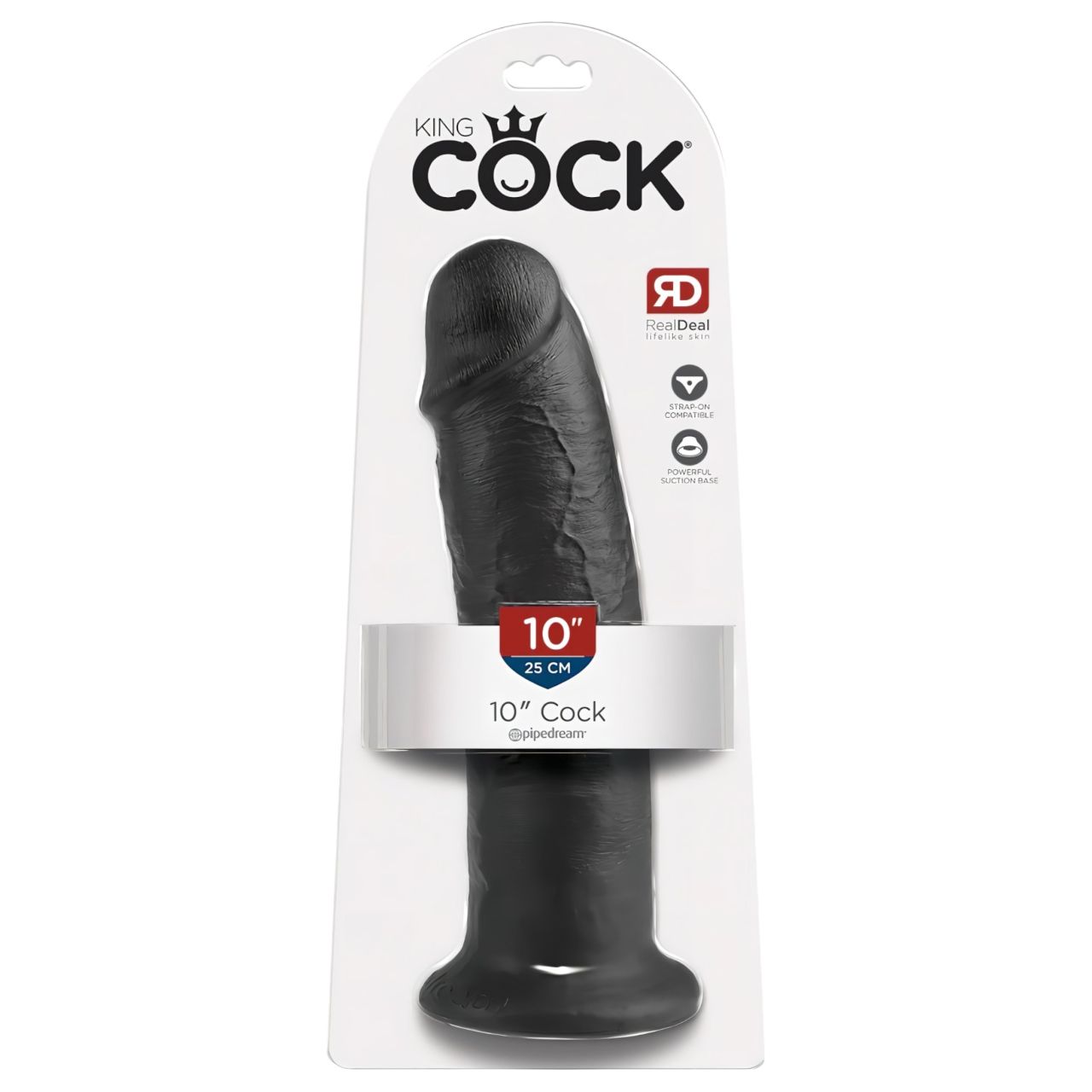 King Cock 10 - tapadókorongos dildó (25cm) - fekete King Cock 10 - tapadókorongos dildó (25cm) - fekete