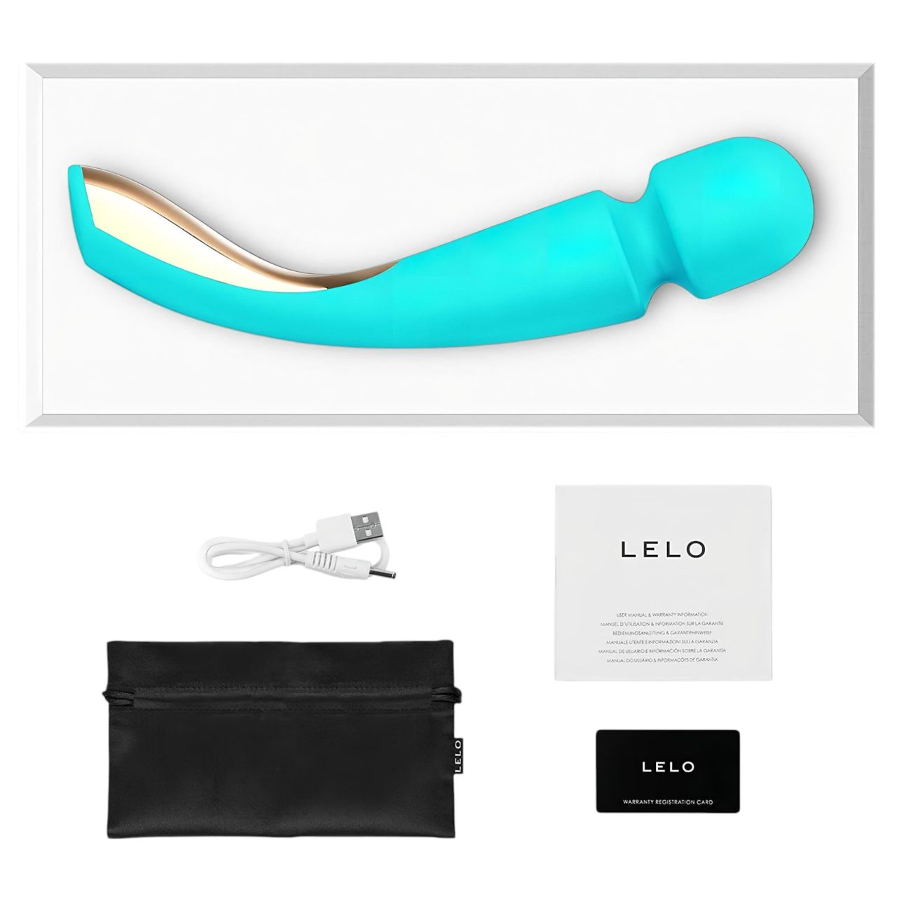 LELO Smart Wand 2 - nagy - akkus, masszírozó vibrátor (türkiz) LELO Smart Wand 2 - nagy - akkus, masszírozó vibrátor (türkiz)
