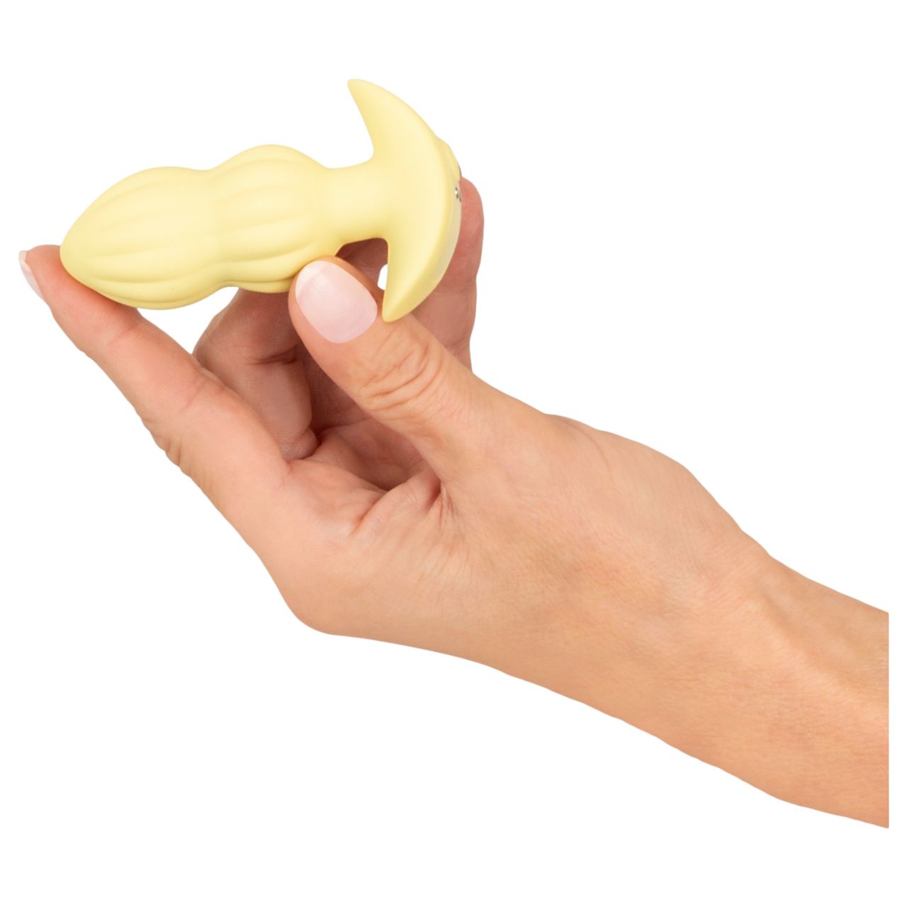 Cuties Mini - bordázott vibrációs anál plug (sárga) Cuties Mini - bordázott vibrációs anál plug (sárga)