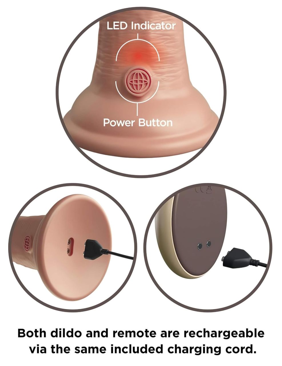 King Cock Elite 9 - tapadókorongos vibrátor 23cm - natúr King Cock Elite 9 - tapadókorongos vibrátor 23cm - natúr