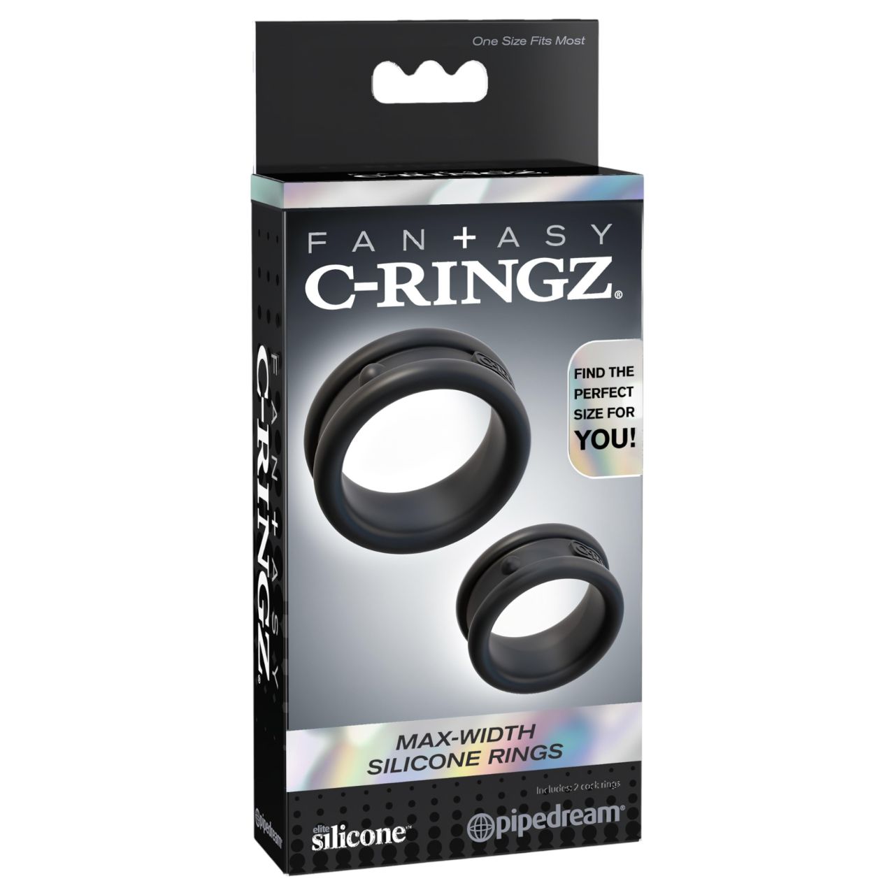 Fantasy C-Ringz - pénisz- és heregyűrű (fekete) Fantasy C-Ringz - pénisz- és heregyűrű (fekete)