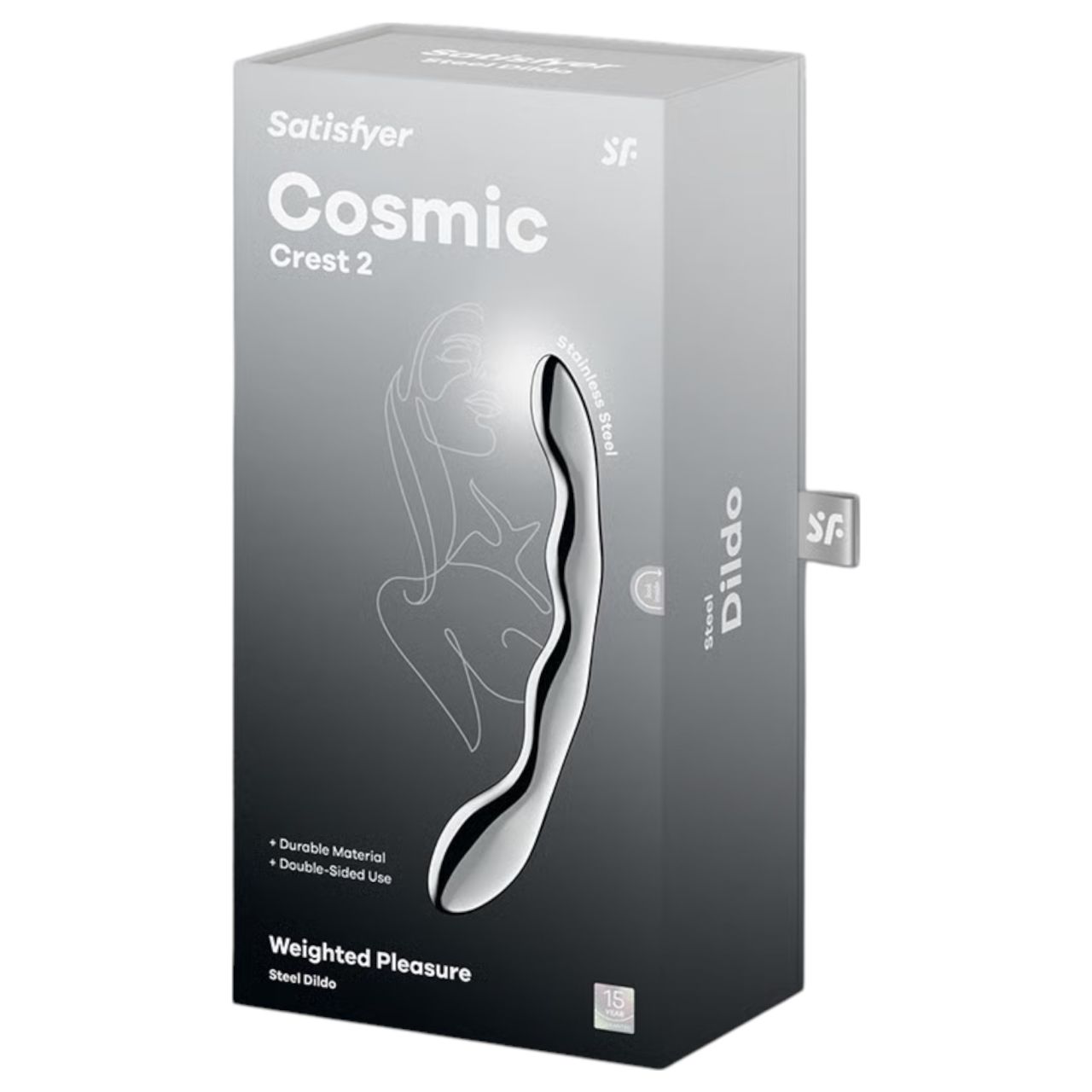 Satisfyer Cosmic Crest 2 - hullámos acéldildó (ezüst) Satisfyer Cosmic Crest 2 - hullámos acéldildó (ezüst)