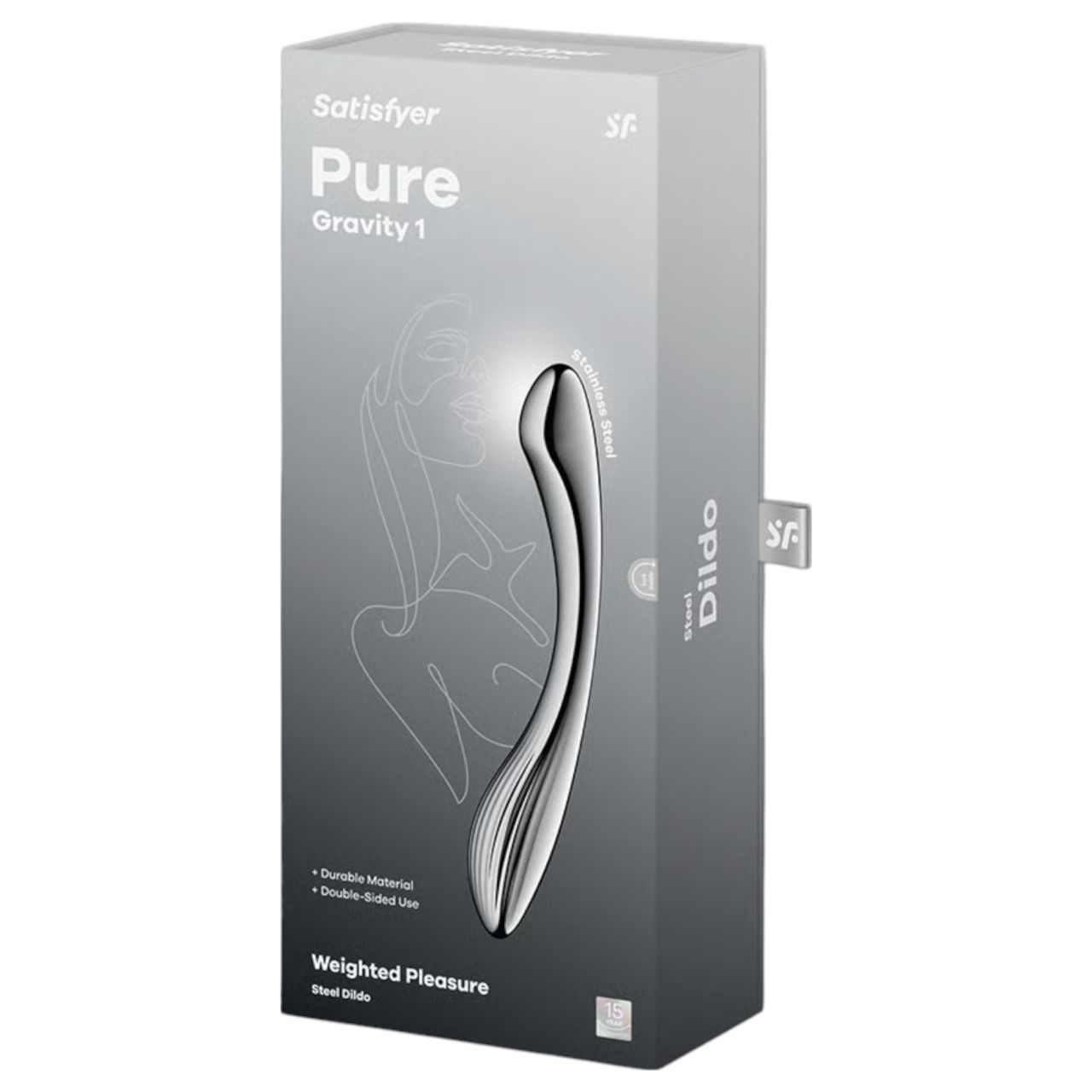 Satisfyer Pure Gravity 1 - bordázott acéldildó (ezüst) Satisfyer Pure Gravity 1 - bordázott acéldildó (ezüst)