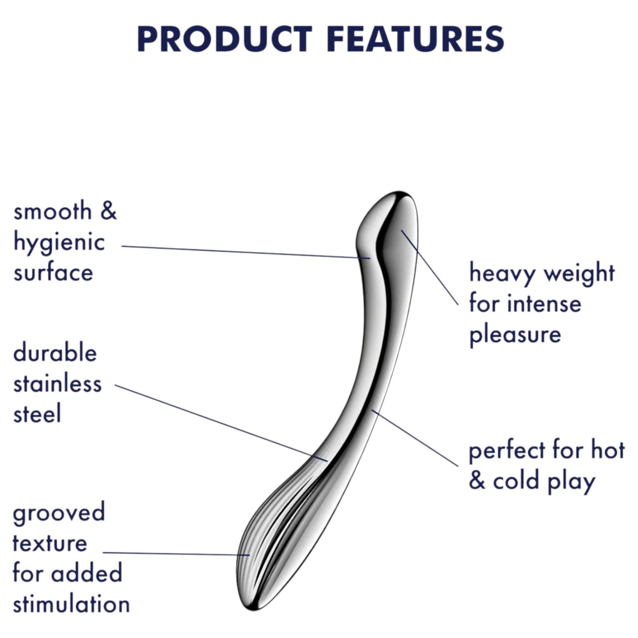 Satisfyer Pure Gravity 1 - bordázott acéldildó (ezüst) Satisfyer Pure Gravity 1 - bordázott acéldildó (ezüst)