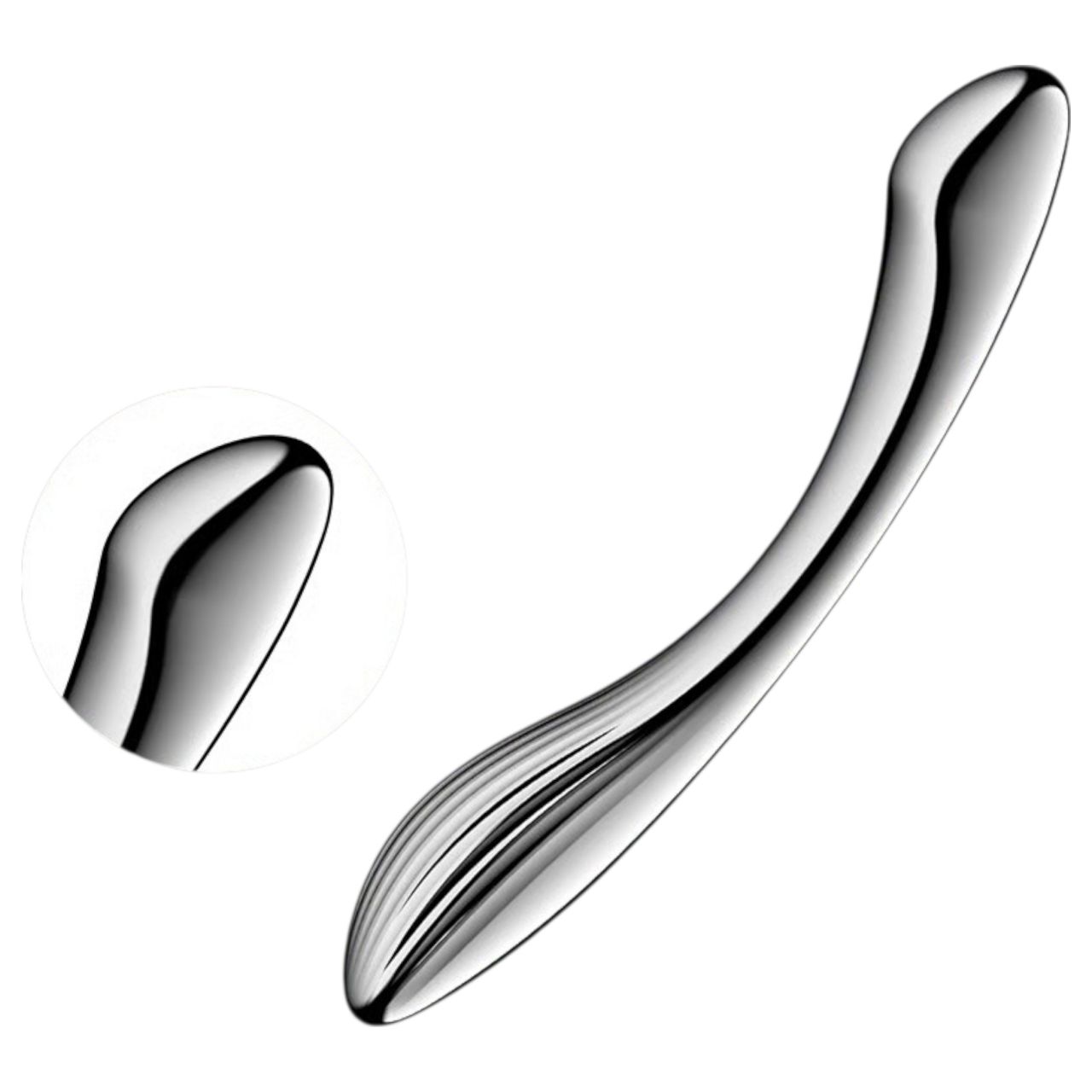 Satisfyer Pure Gravity 1 - bordázott acéldildó (ezüst) Satisfyer Pure Gravity 1 - bordázott acéldildó (ezüst)