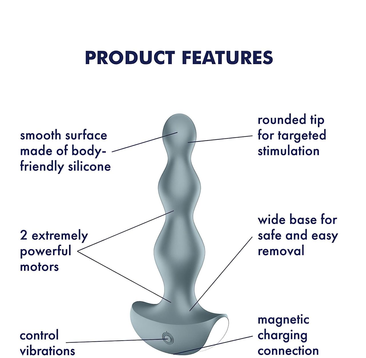 Satisfyer Lolli-Plug 2 - akkus, vízálló anál vibrátor (szürke) Satisfyer Lolli-Plug 2 - akkus, vízálló anál vibrátor (szürke)