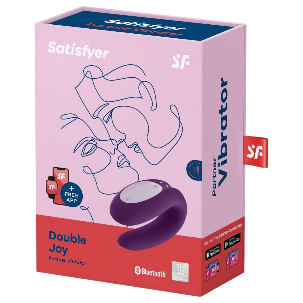 Satisfyer Double Joy - okos, vízálló párvibrátor (lila) Satisfyer Double Joy - okos, vízálló párvibrátor (lila)