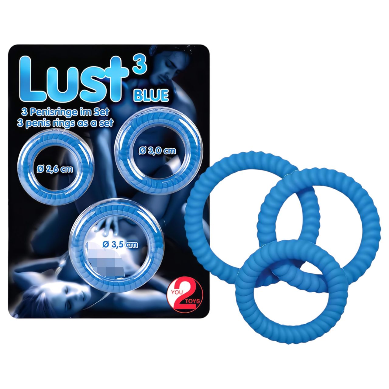 You2Toys - Lust péniszgyűrű trió - kék You2Toys - Lust péniszgyűrű trió - kék