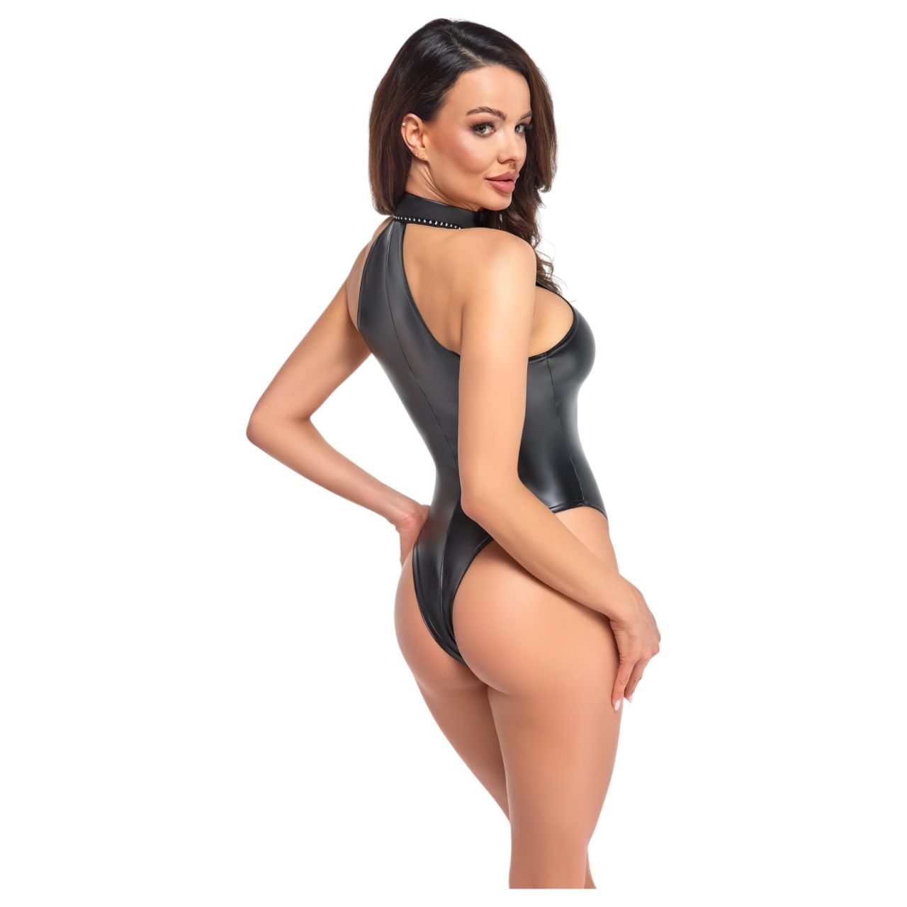 / Noir - fényes nyakpántos body (fekete) / Noir - fényes nyakpántos body (fekete)