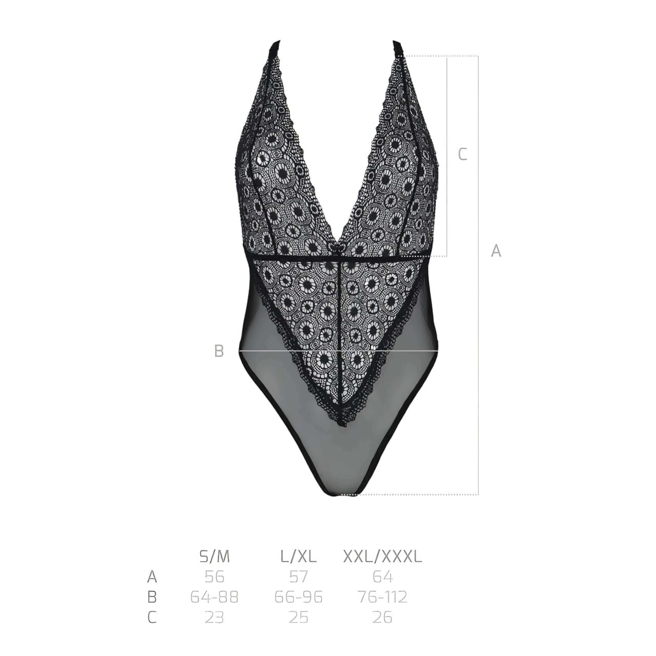 / Passion Eco Zinnia - csipke body (fekete) / Passion Eco Zinnia - csipke body (fekete)