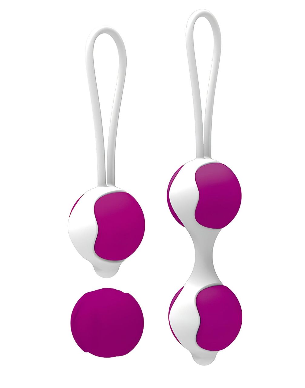 Pretty Love Orgasmic - variálható gésagolyó szett (fehér-lila) Pretty Love Orgasmic - variálható gésagolyó szett (fehér-lila)