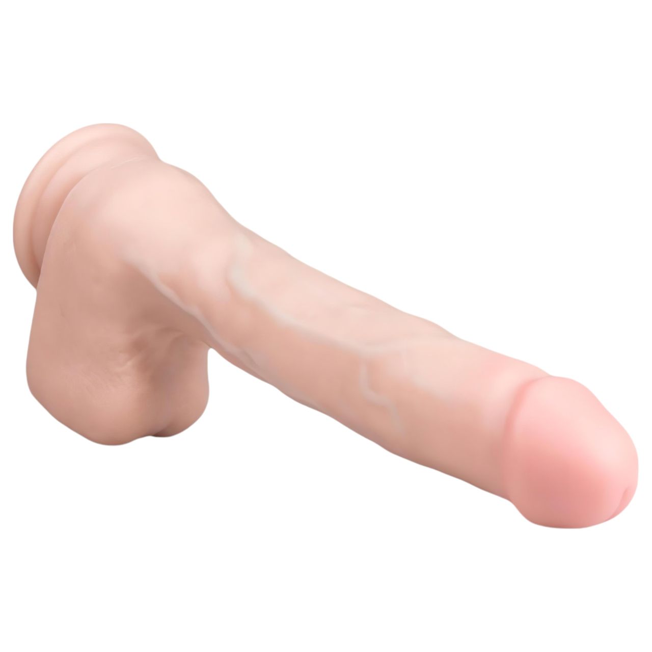 Easytoys - tapadókorongos, herés nagy dildó (29,5cm) - natúr Easytoys - tapadókorongos, herés nagy dildó (29,5cm) - natúr