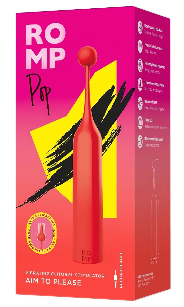 ROMP Pop - mini csikló vibrátor (piros) ROMP Pop - mini csikló vibrátor (piros)
