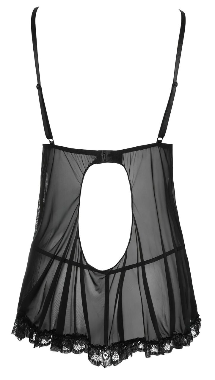 Cottelli - Lenge, fodros babydoll (fekete) Cottelli - Lenge, fodros babydoll (fekete)