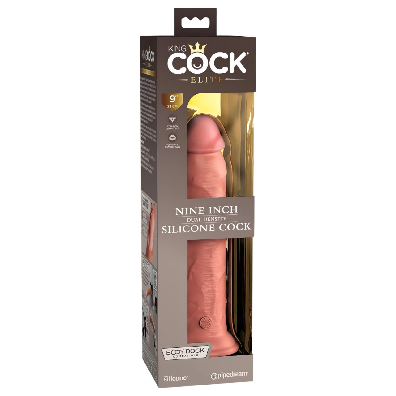 King Cock Elite 9 - tapadókorongos, élethű dildó (23cm) - natúr King Cock Elite 9 - tapadókorongos, élethű dildó (23cm) - natúr