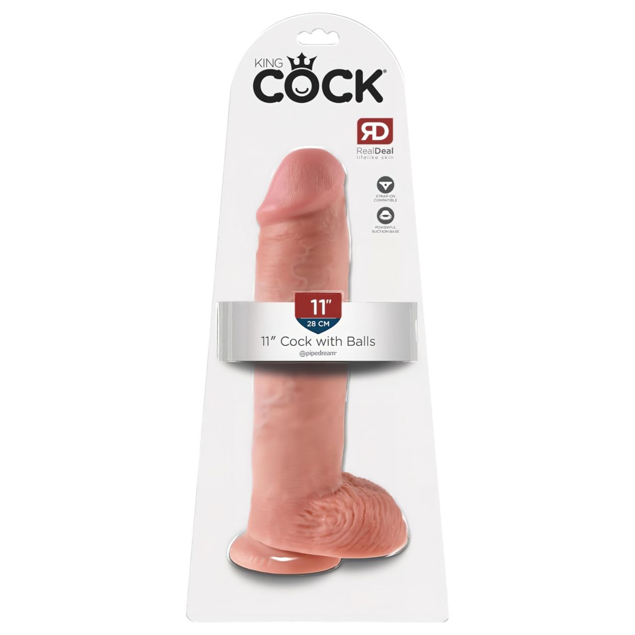 King Cock 11 - tapadókorongos, herés dildó (28cm) - natúr King Cock 11 - tapadókorongos, herés dildó (28cm) - natúr