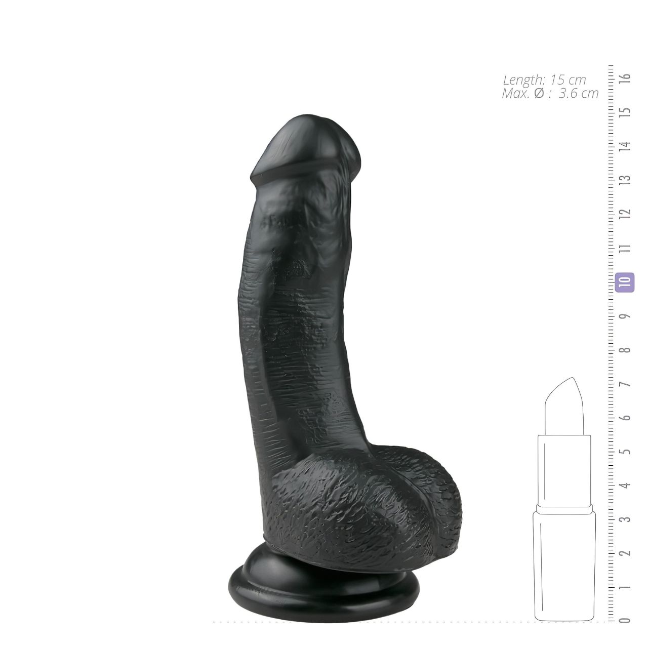 Easytoys - tapadókorongos, herés dildó (15cm) - fekete Easytoys - tapadókorongos, herés dildó (15cm) - fekete
