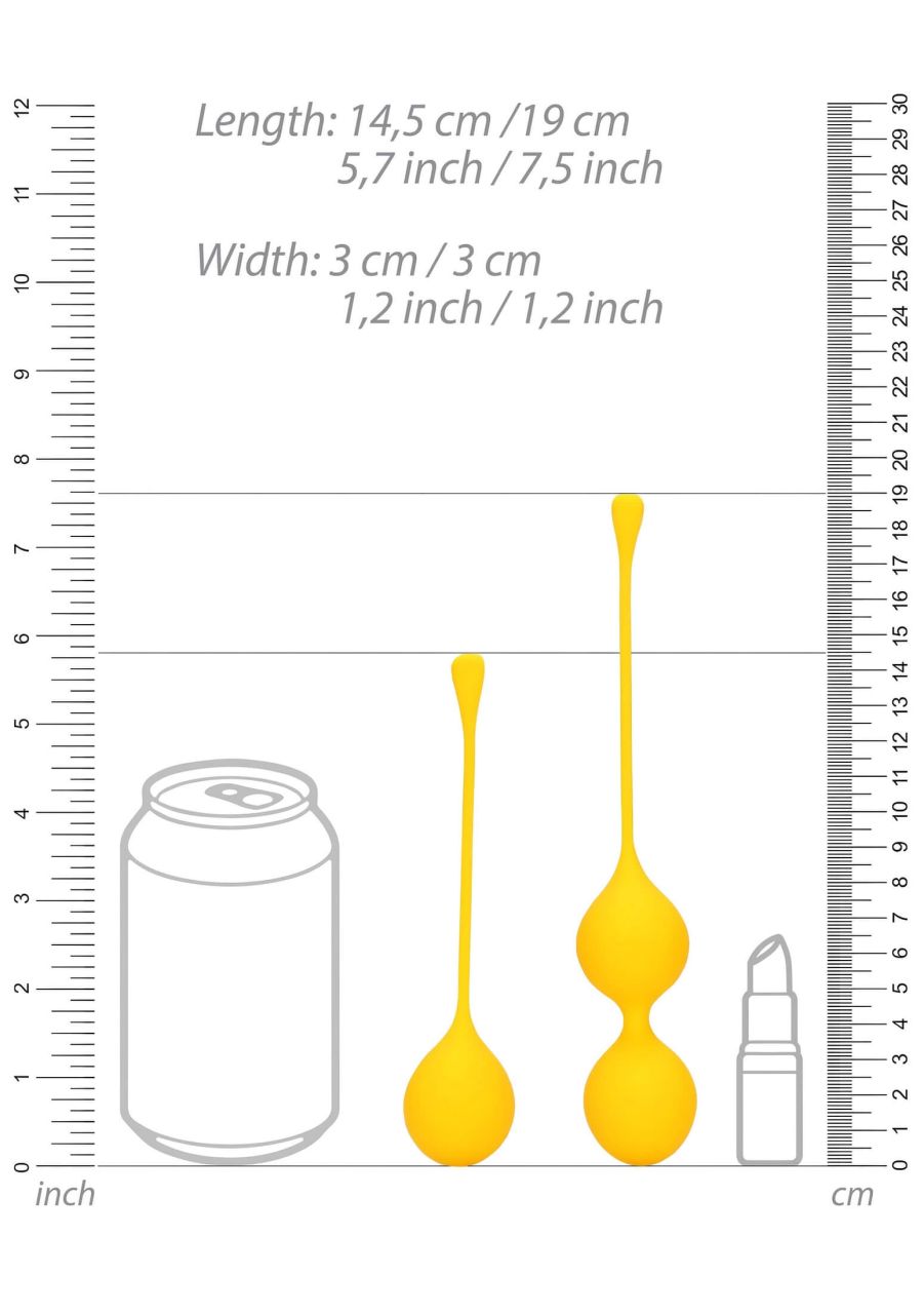 Loveline - szilikon gésagolyó szett - 2 részes (sárga) Loveline - szilikon gésagolyó szett - 2 részes (sárga)
