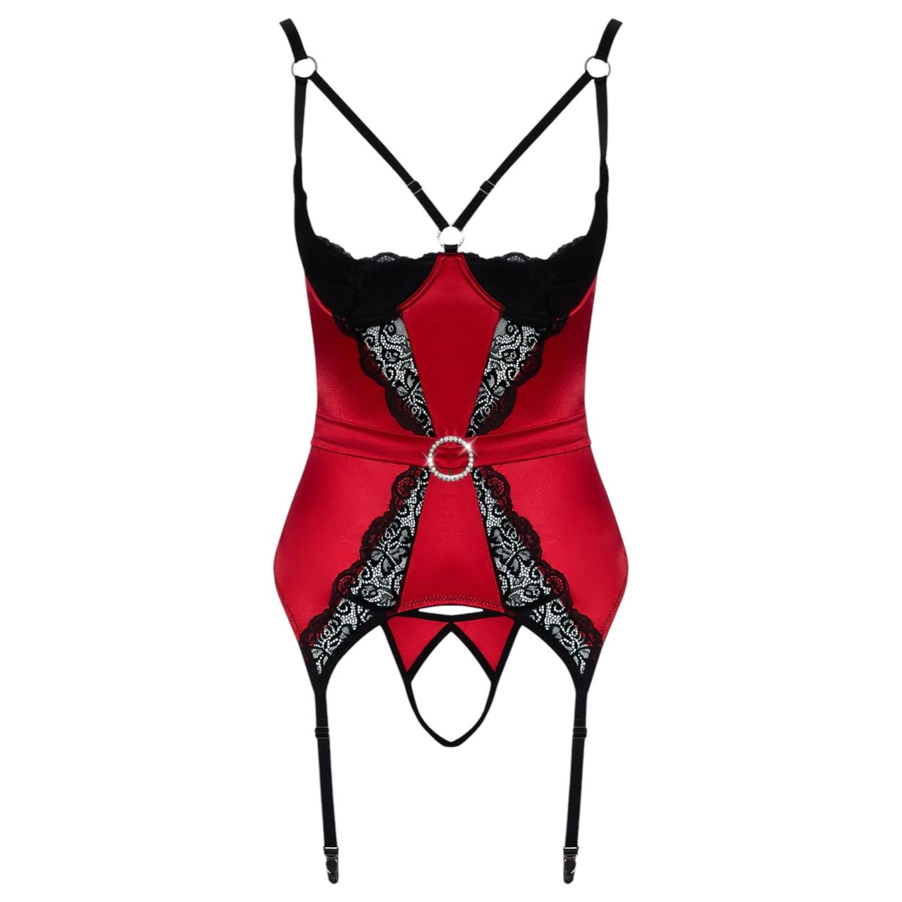 Cottelli - csipkés mellemelő felső szett (piros) Cottelli - csipkés mellemelő felső szett (piros)