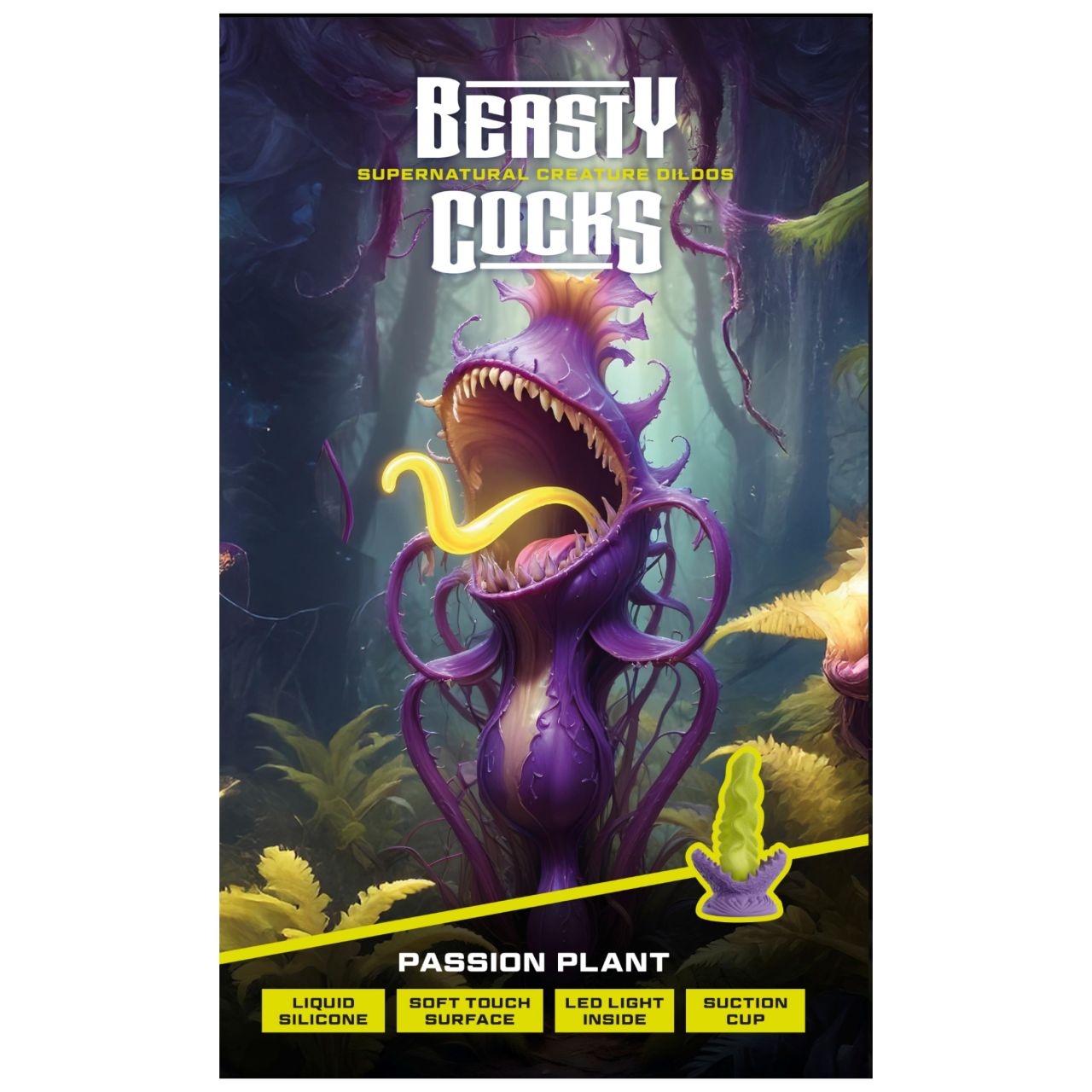 Beasty Cocks Passionate Plant - világító dildó (zöld) Beasty Cocks Passionate Plant - világító dildó (zöld)