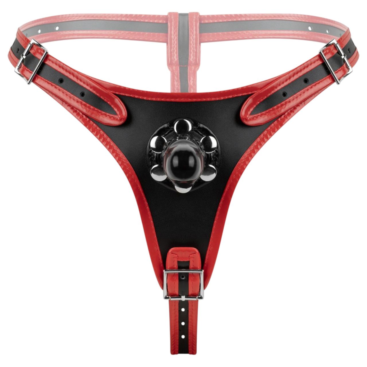 Easytoys - felcsatolható alsó tripla dildóval (fekete)