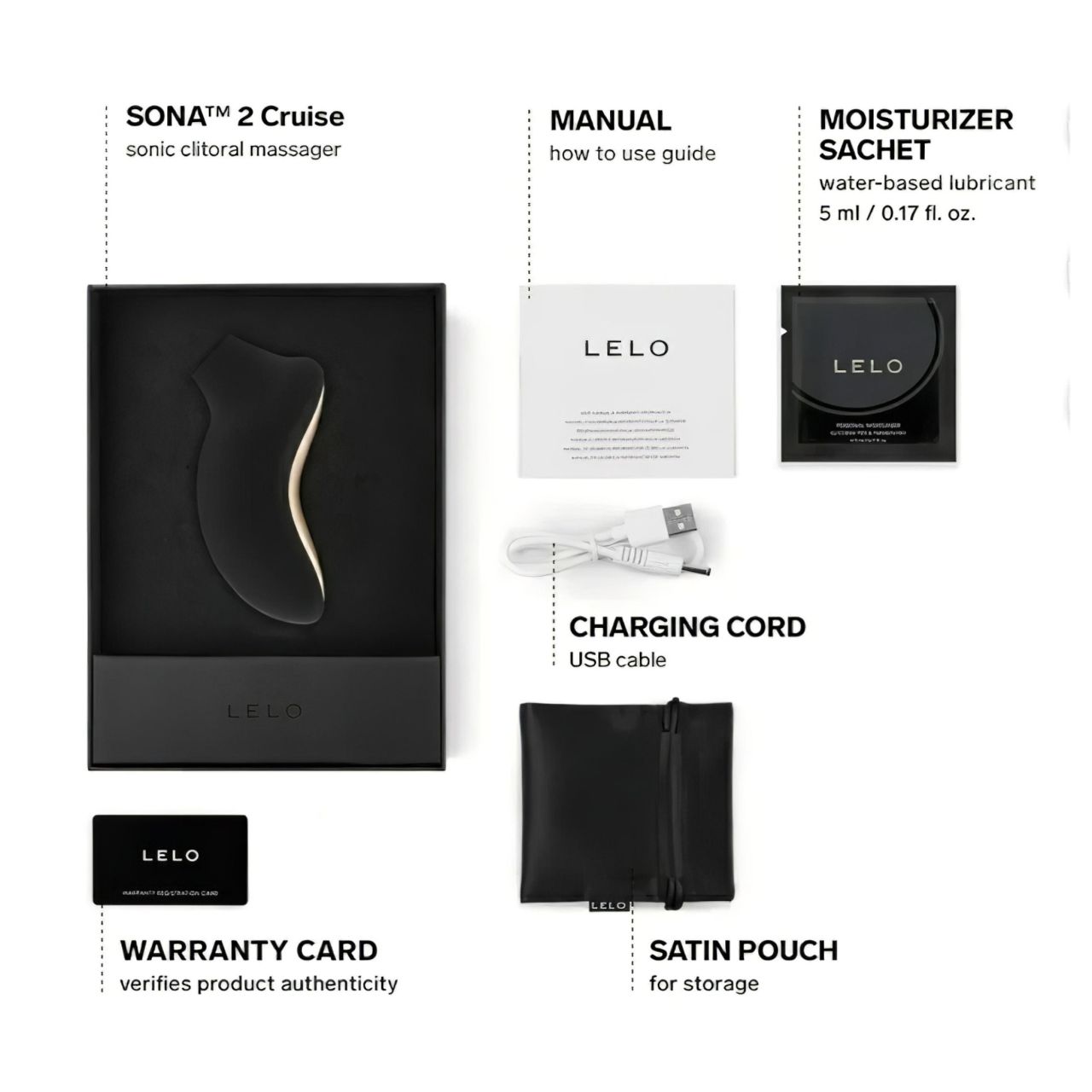 LELO Sona 2 Cruise - hanghullámos csiklóizgató (fekete) LELO Sona 2 Cruise - hanghullámos csiklóizgató (fekete)