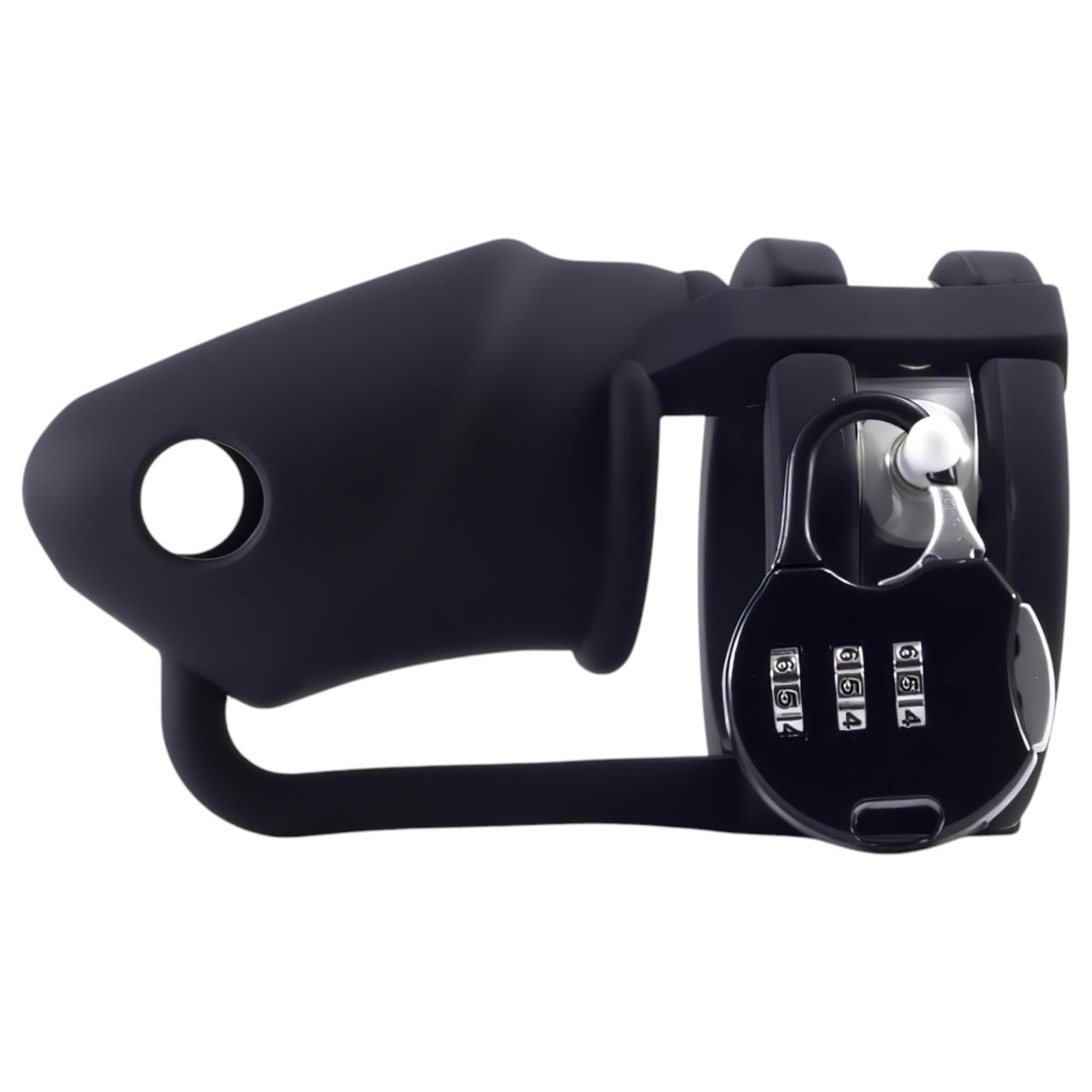 LOCK A WILLY - szilikon pénisz ketrec lakattal (fekete)