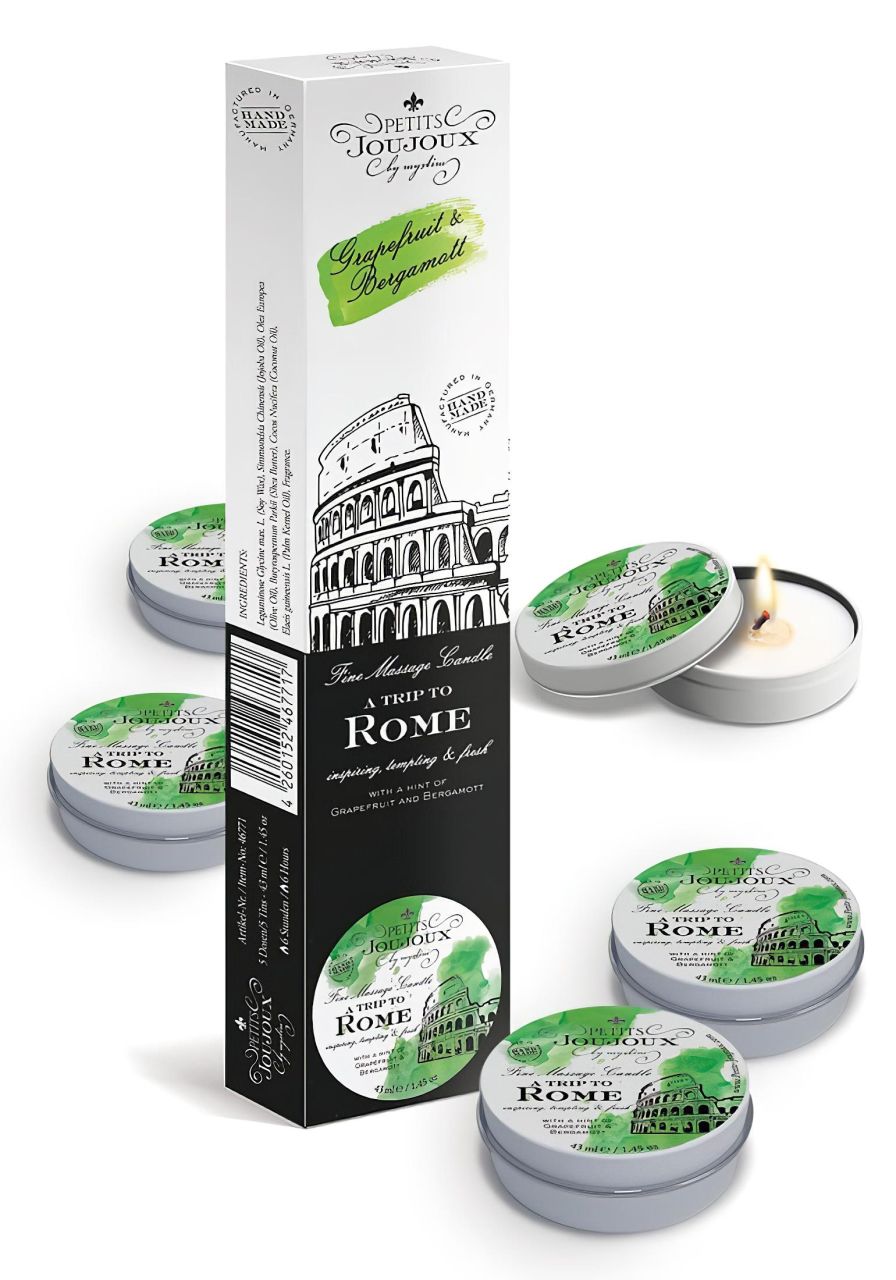 Petits Joujoux Rome masszázsgyertya - grapefruit-bergamot 5x43ml Petits Joujoux Rome masszázsgyertya - grapefruit-bergamot 5x43ml