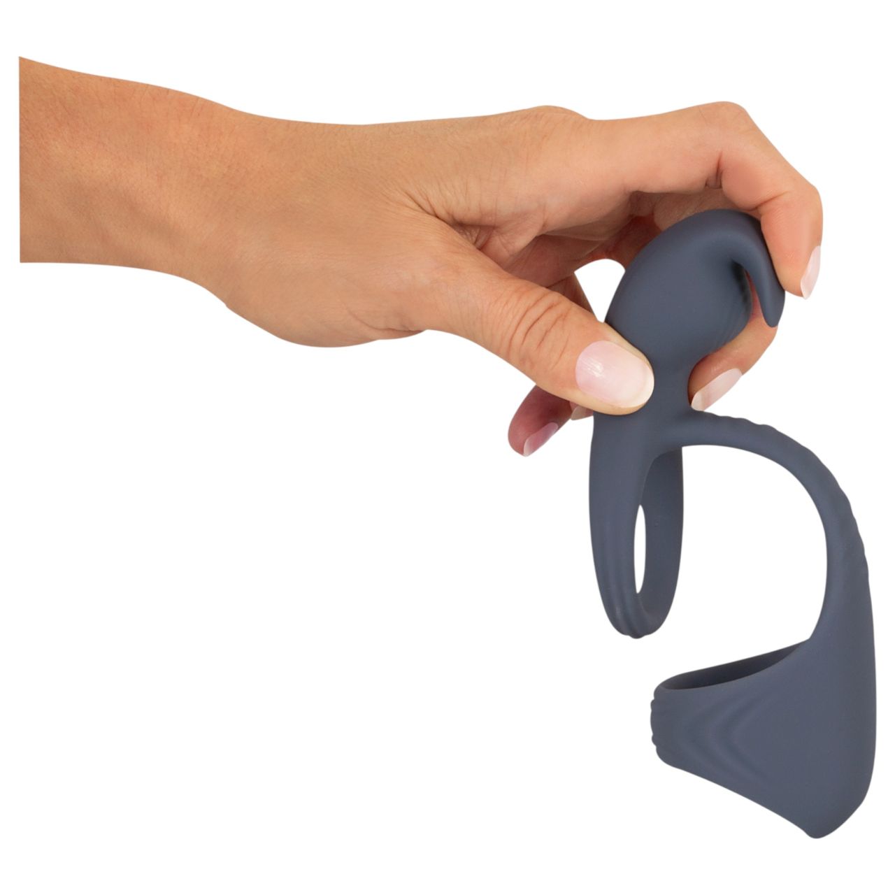 Beau Coeur Vylor - pénisz-és heregyűrű csiklóizgatóval (szürke) Beau Coeur Vylor - pénisz-és heregyűrű csiklóizgatóval (szürke)