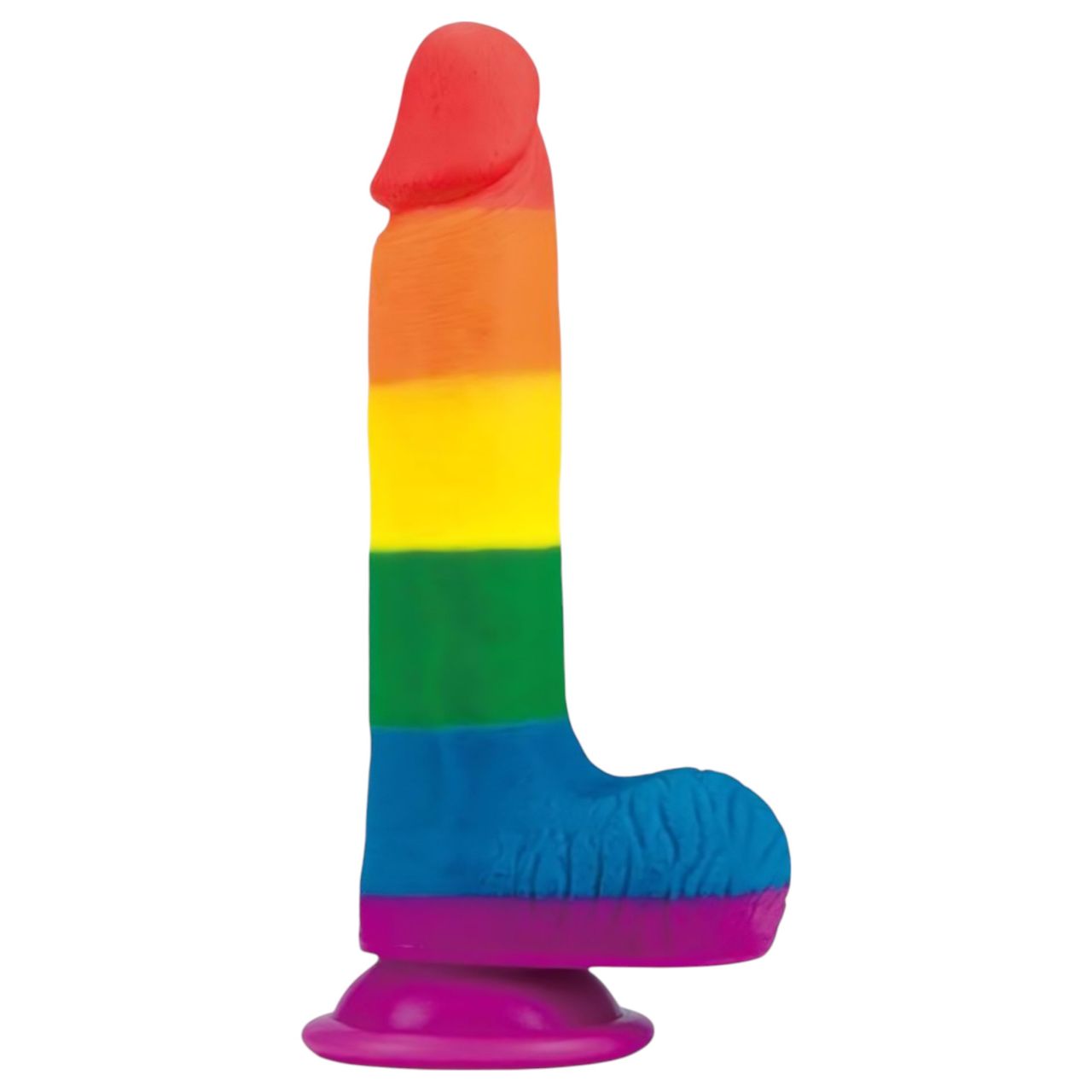 Lovetoy Prider - élethű herés dildó - 20cm (szivárvány) Lovetoy Prider - élethű herés dildó - 20cm (szivárvány)