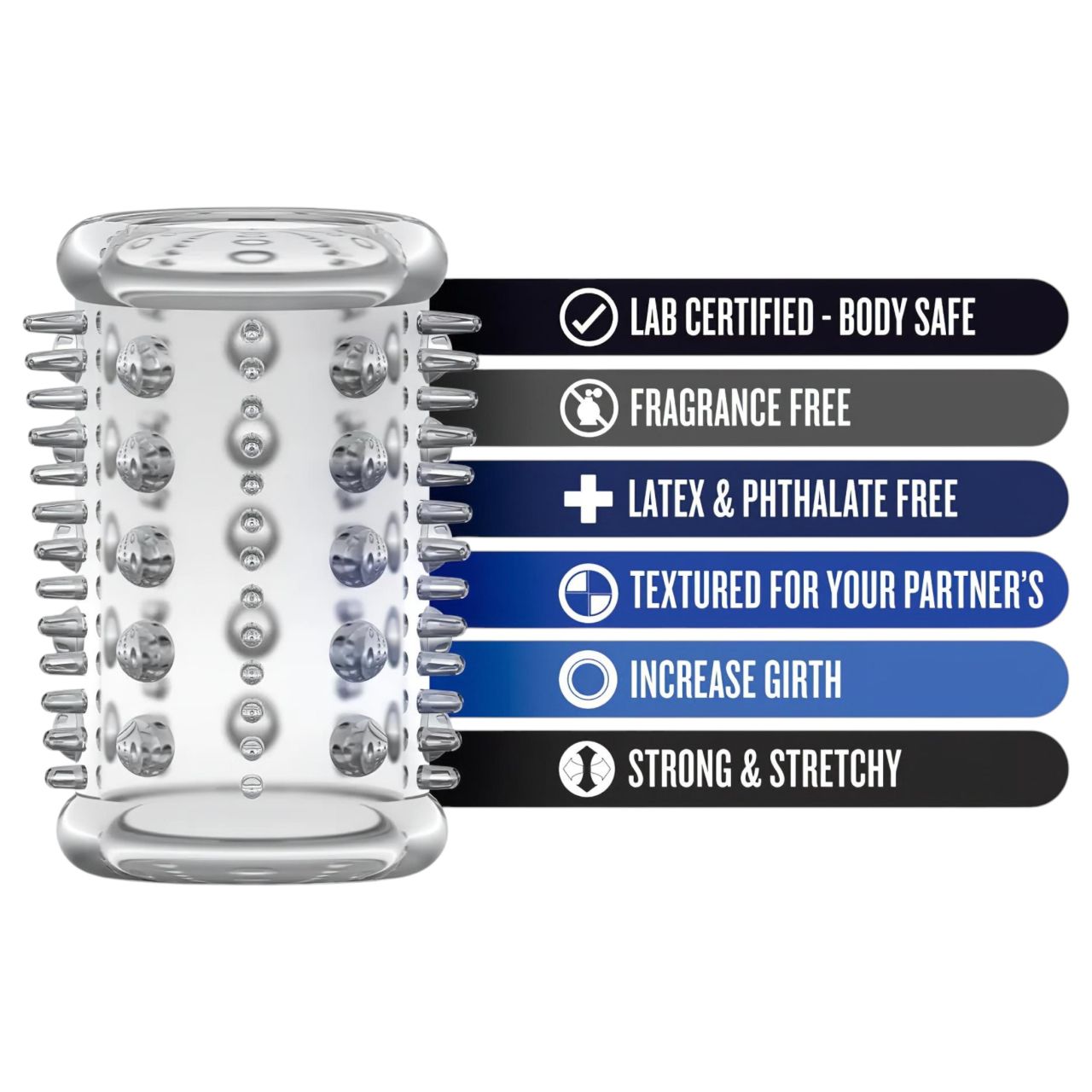 Stay Hard - apró tüskés péniszmandzsetta (átlátszó)