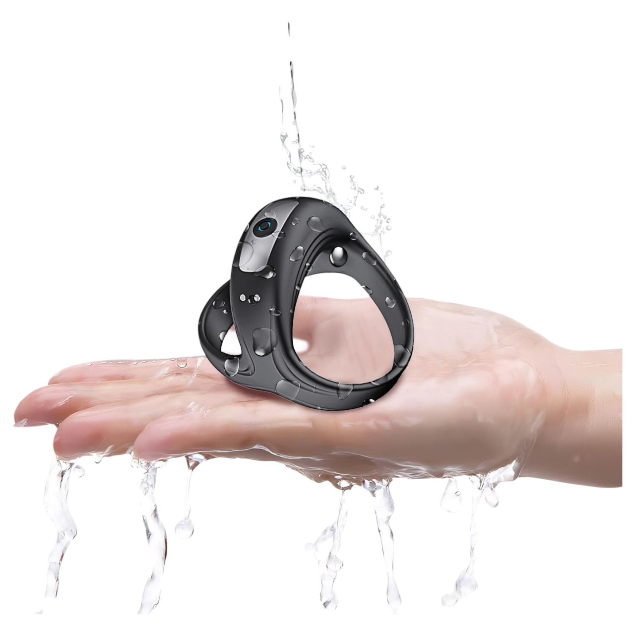 AlvUp - vibrációs pénisz- és heregyűrű (fekete)