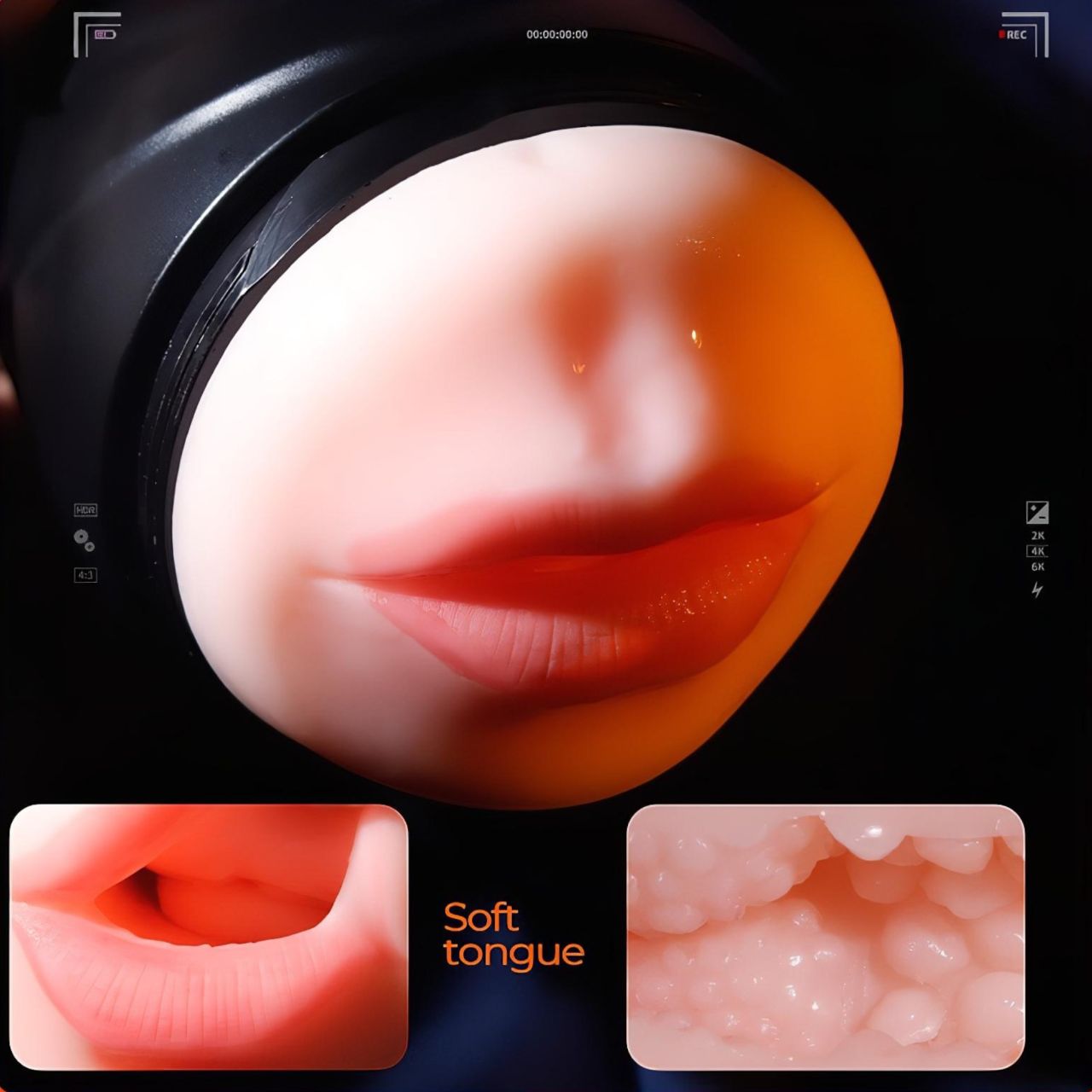 Leopard - száj és műpunci pénisz vibrátor (natúr)