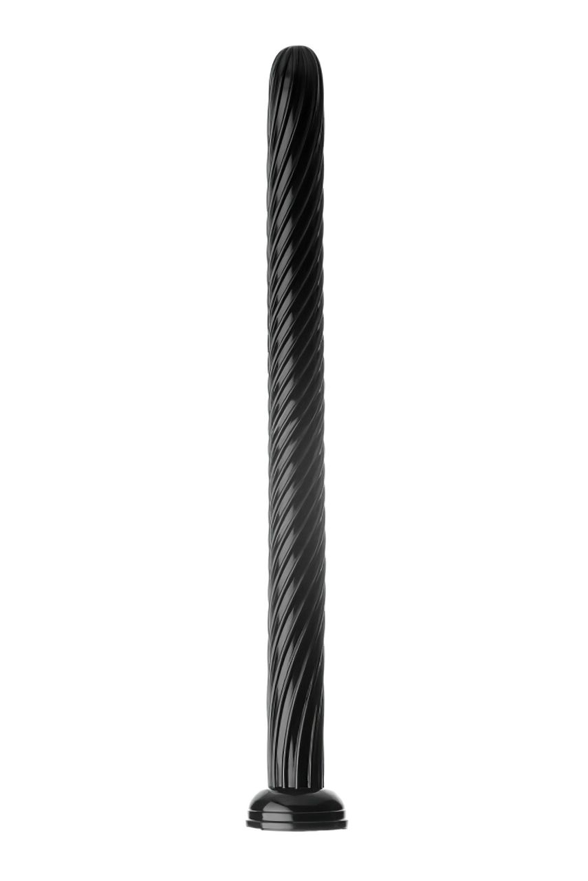 Hosed Spiral Anal Snake 19 - tapadókorongos anál dildó (fekete) Hosed Spiral Anal Snake 19 - tapadókorongos anál dildó (fekete)