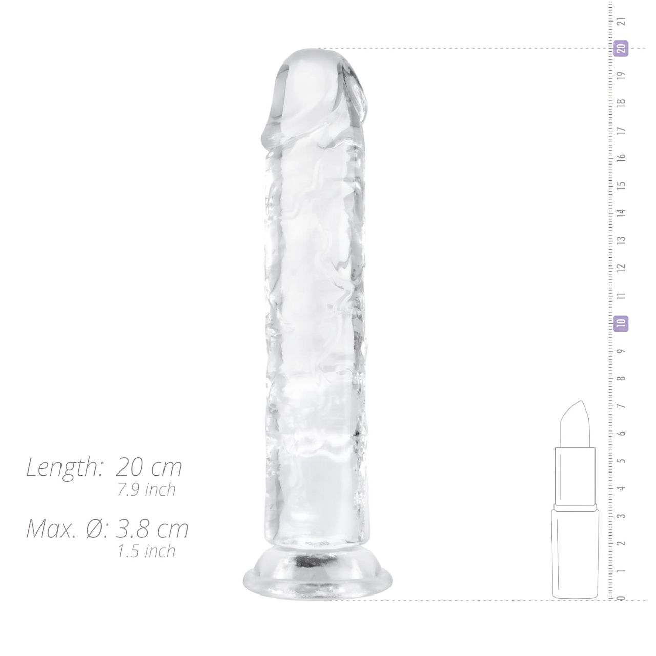 EasyToys - zselés dildó - 18cm (átlátszó)