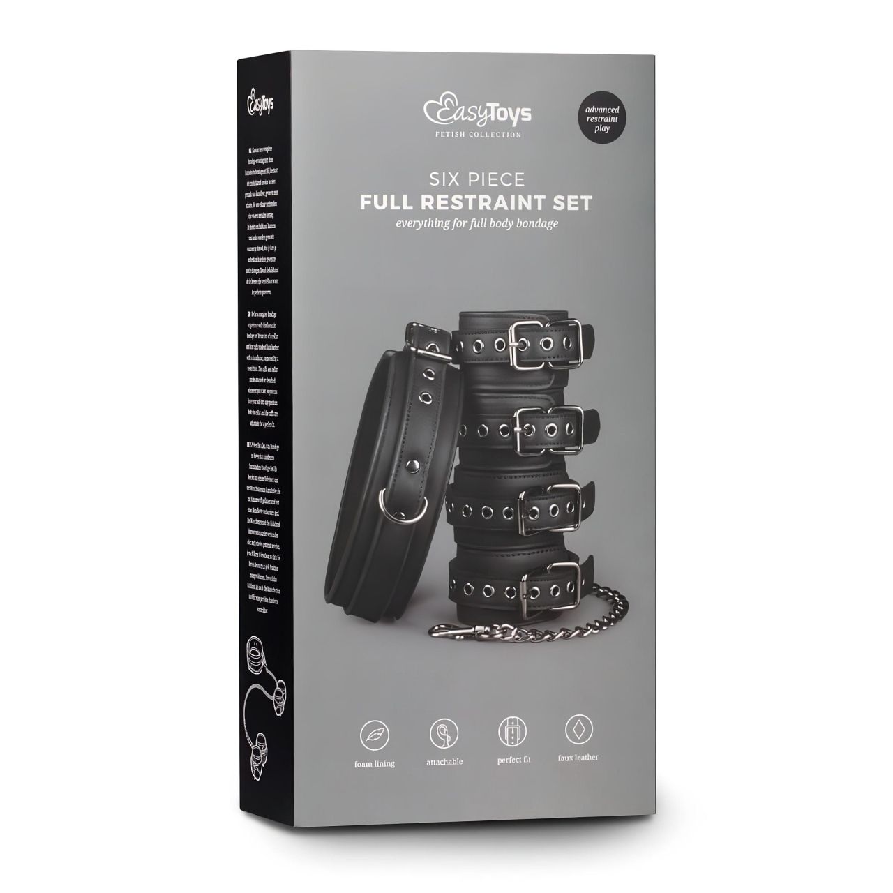 Easytoys - nyakörv, csukló- és bokabilincs szett (fekete) Easytoys - nyakörv, csukló- és bokabilincs szett (fekete)