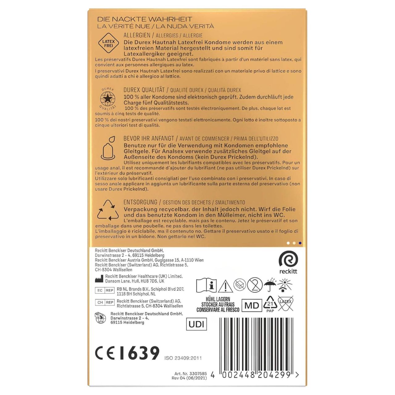 Durex Hautnah - latexmentes óvszer (10db) Durex Hautnah - latexmentes óvszer (10db)