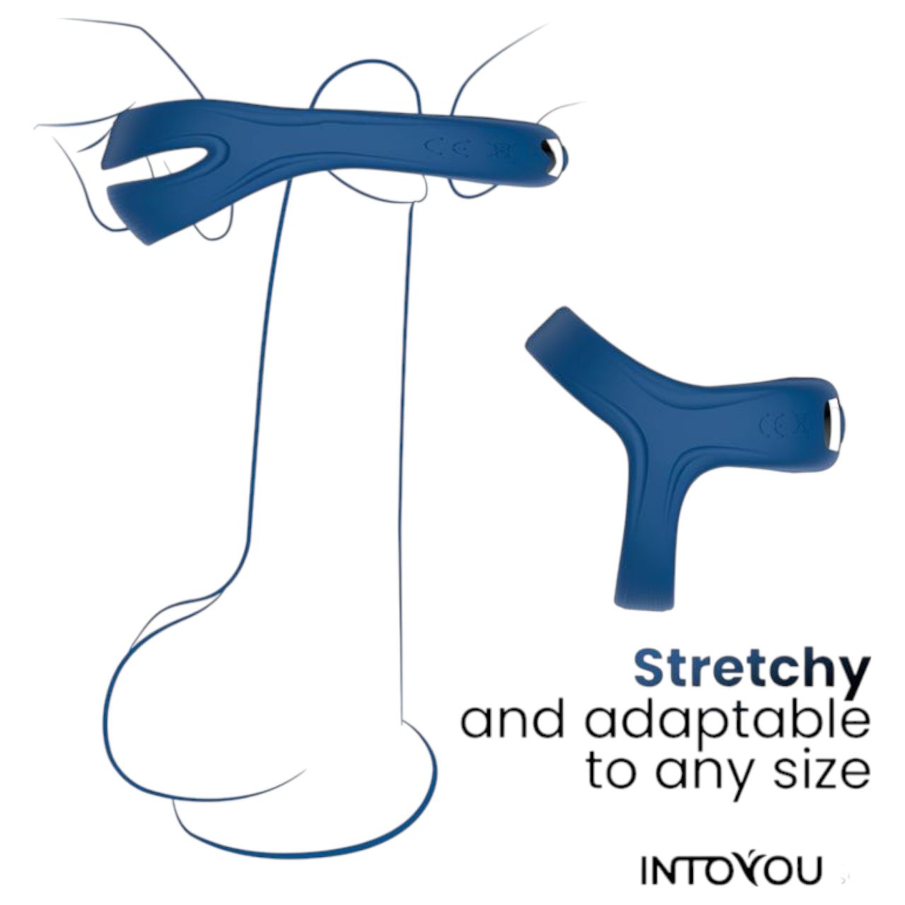 INTOYOU - okos, vibrációs pénisz-és heregyűrű (kék)