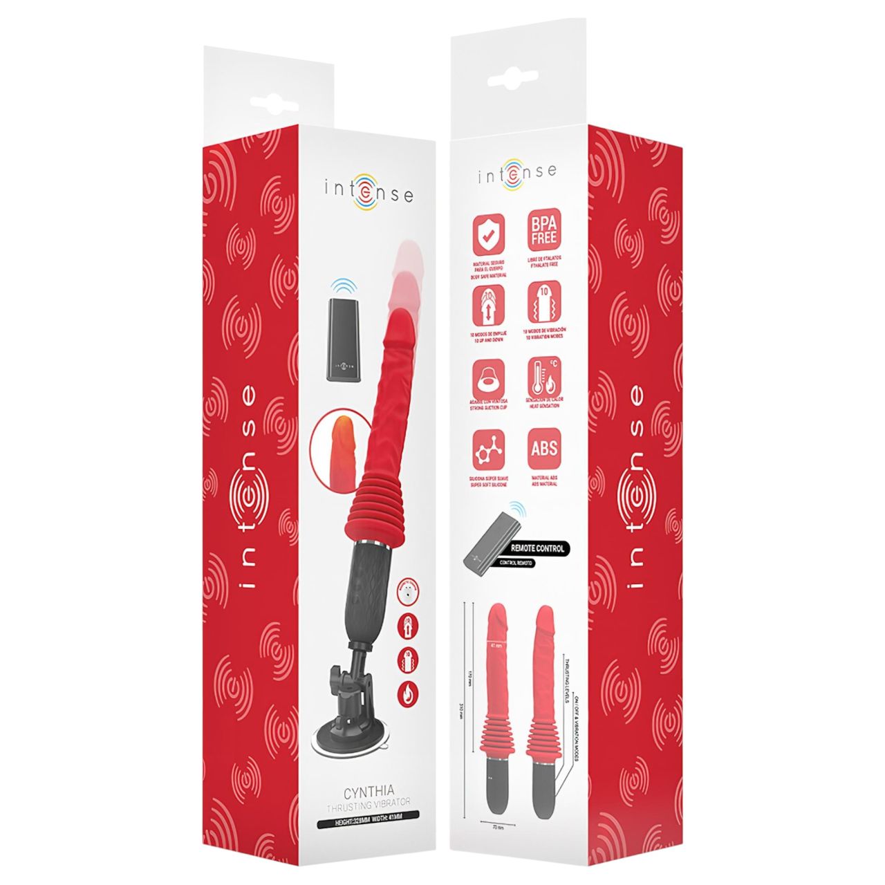 Intense Cynthia - tapadó talpas lökő vibrátor (piros) Intense Cynthia - tapadó talpas lökő vibrátor (piros)