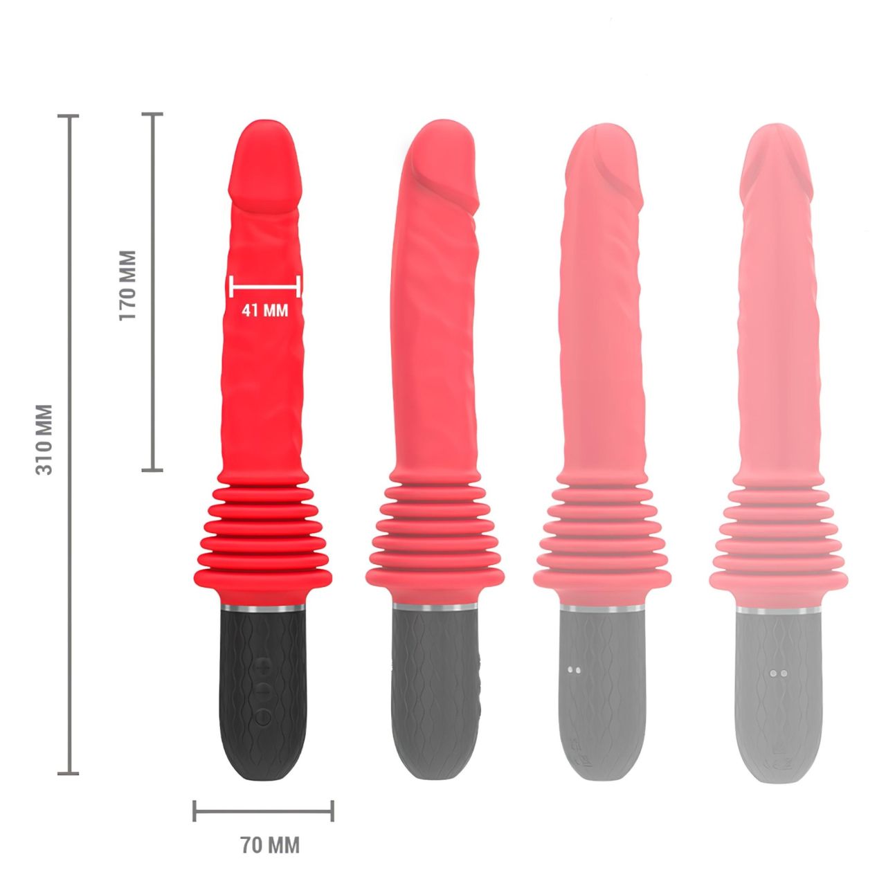 Intense Cynthia - tapadó talpas lökő vibrátor (piros) Intense Cynthia - tapadó talpas lökő vibrátor (piros)