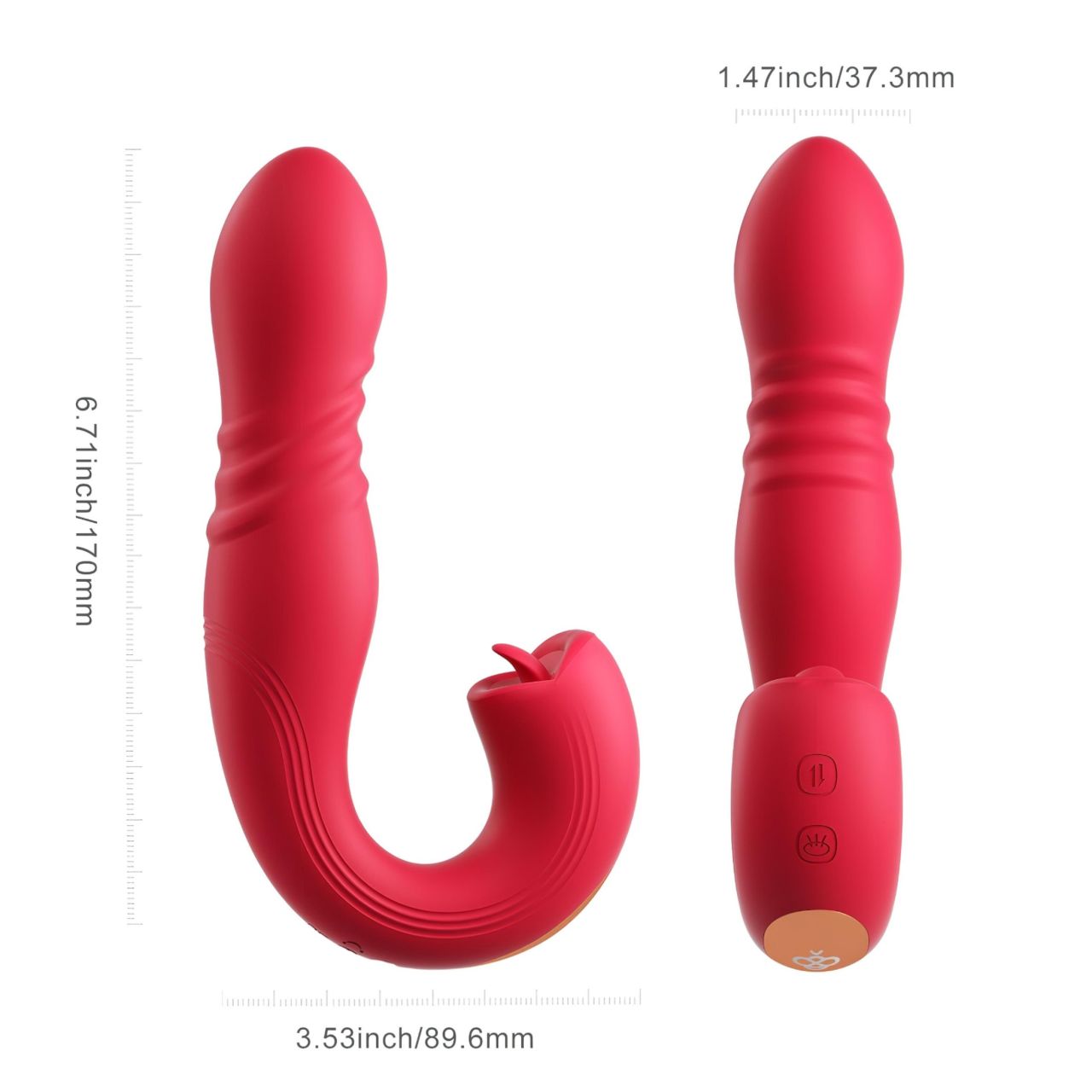 Honey Play Box Joi Thrust 2 - okos lökő, nyaló vibrátor (piros)