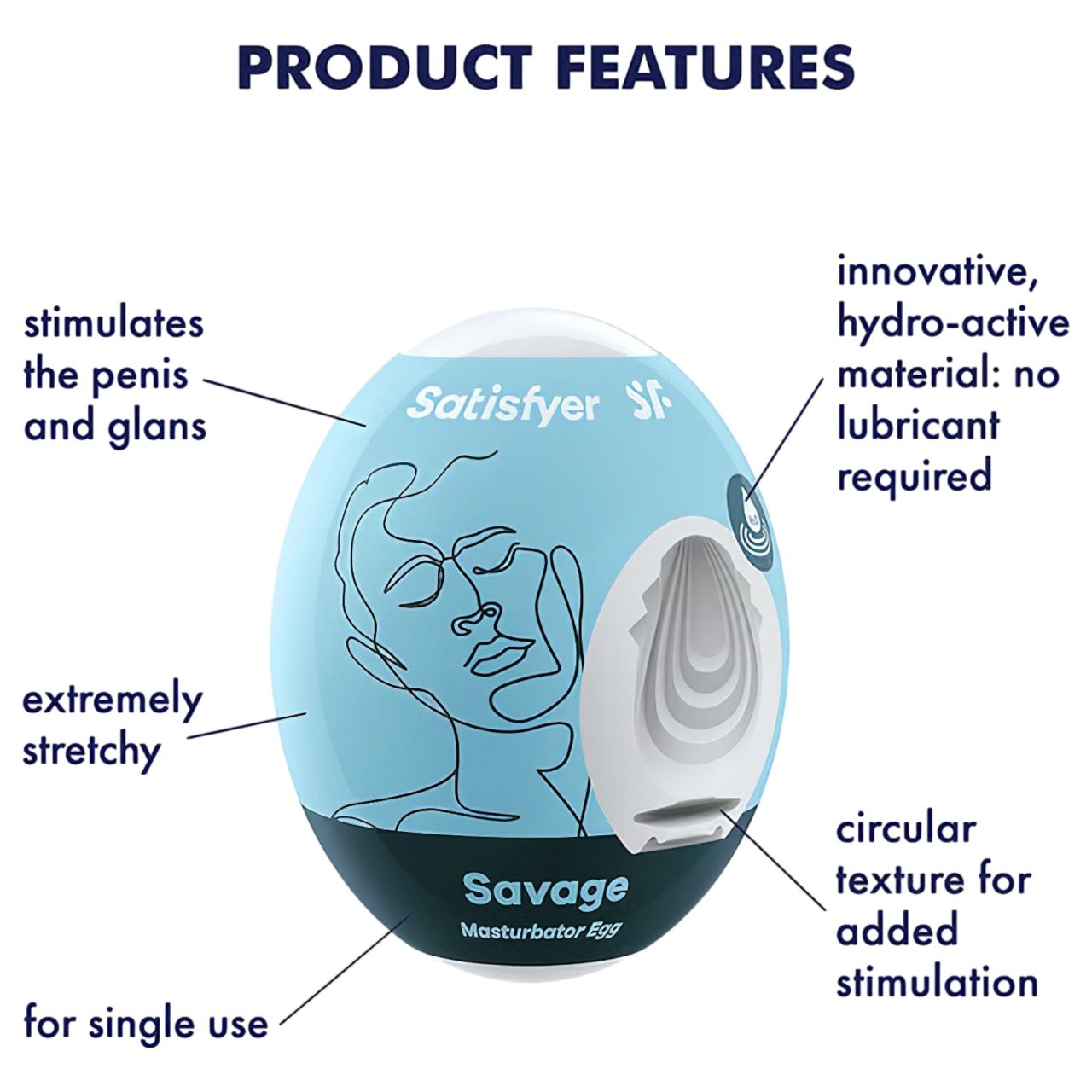 Satisfyer Egg Savage - tojás maszturbátor (1 db) Satisfyer Egg Savage - tojás maszturbátor (1 db)