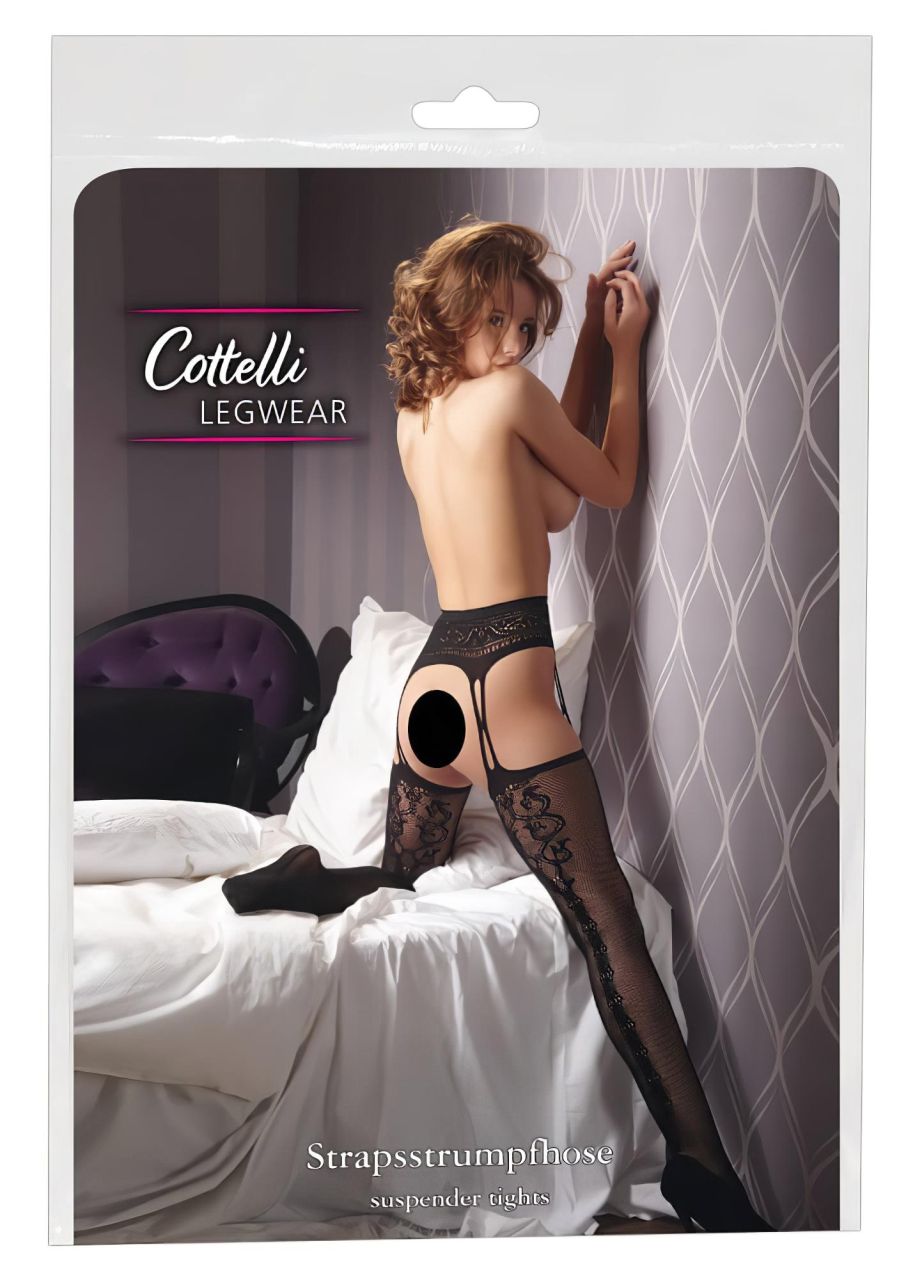 Cottelli - mintás, necc harisnya (fekete)