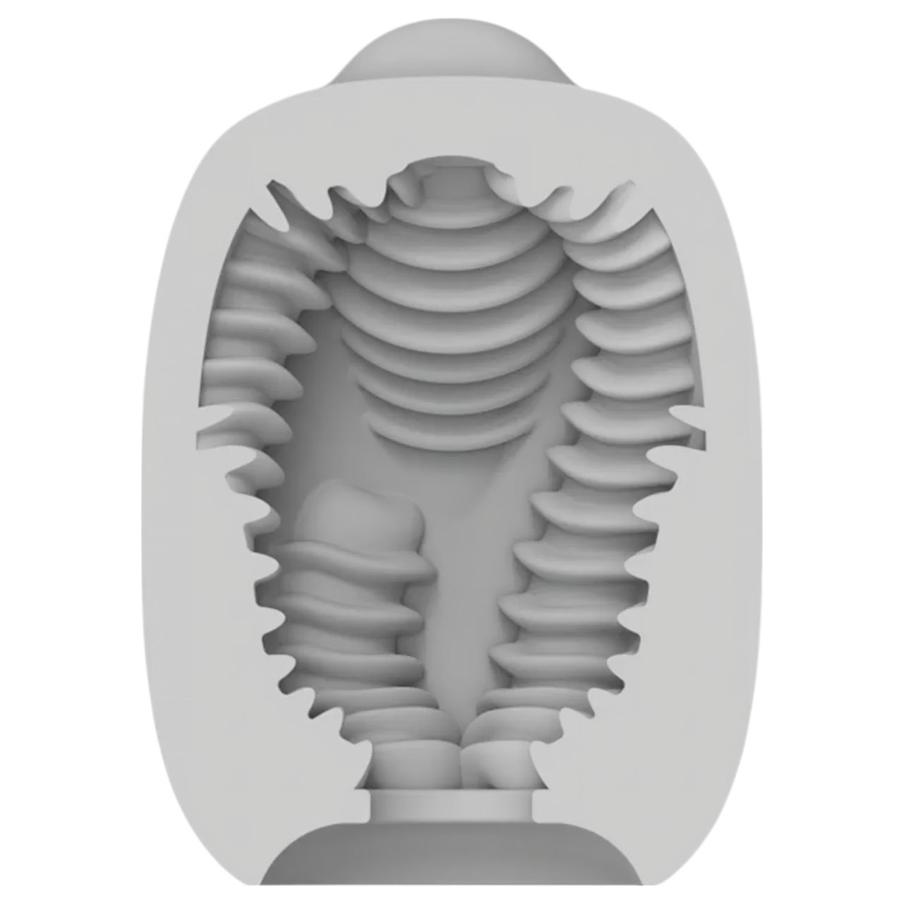 VIBEGGS Twisty Tongues - vibrációs tojás maszturbátor (fehér)