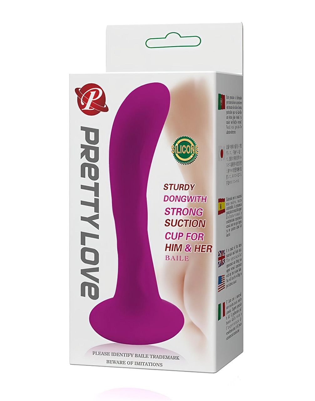 Pretty Love Baile - tapadókorong, íves anál plug (pink) Pretty Love Baile - tapadókorong, íves anál plug (pink)