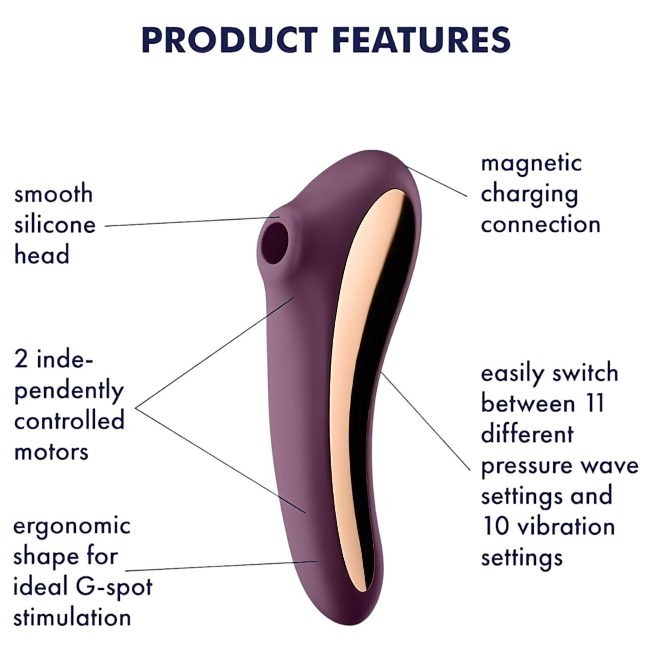 Satisfyer Dual Kiss - 2in1, hüvelyi és csikló vibrátor (lila) Satisfyer Dual Kiss - 2in1, hüvelyi és csikló vibrátor (lila)
