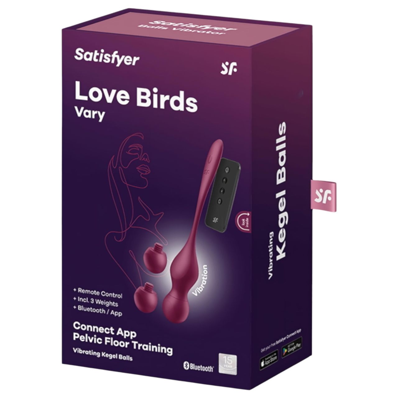 Satisfyer Love Birds Vary - App-vezérelt vibrációs gésagolyó (piros)