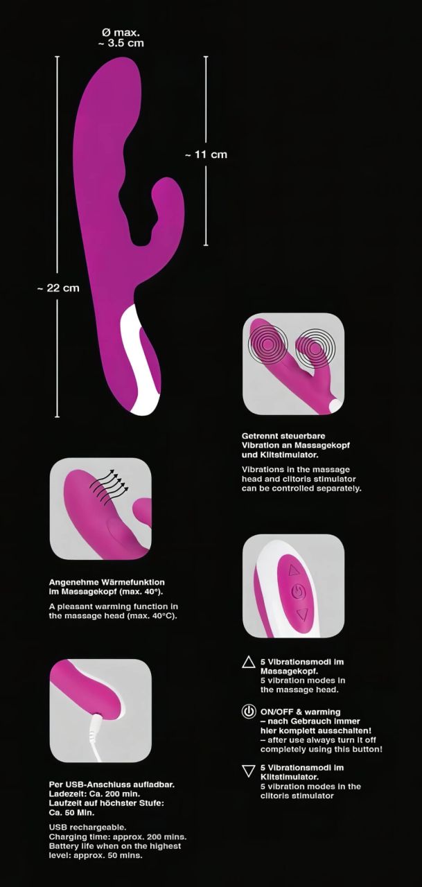 Javida - melegítő csiklóizgató vibrátor (pink)