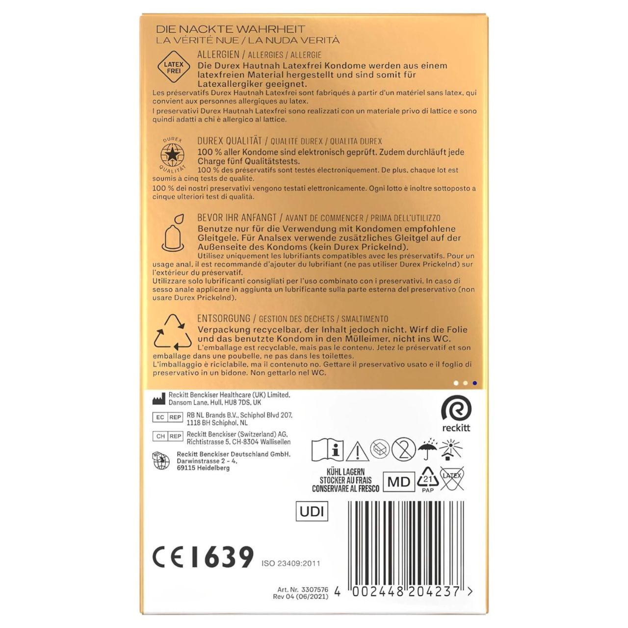 Durex Hautnah - latexmentes óvszer (16db) Durex Hautnah - latexmentes óvszer (16db)